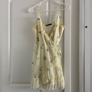 Yellow Floral Abercrombie & Fitch Wrap Dress